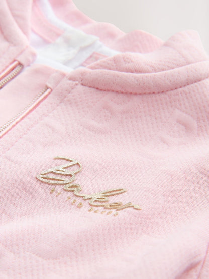 Baker by Ted Baker Pink Quilted Jacquard Jacket, T-Shirt &amp; Joggers Set 3 Piece