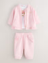 Baker by Ted Baker Pink Quilted Jacquard Jacket, T-Shirt & Joggers Set 3 Piece