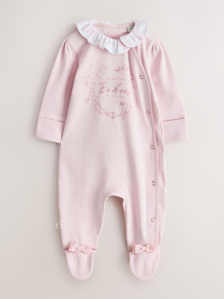 Baker by Ted Baker Pink Layette Sleepsuits 3 Pack