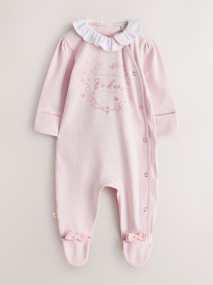 Baker by Ted Baker Pink Layette Sleepsuits 3 Pack