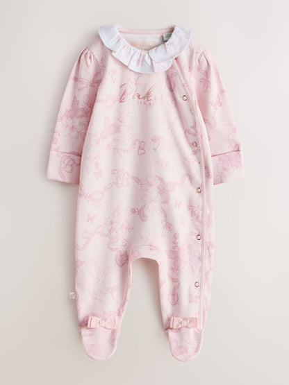Baker by Ted Baker Pink Layette Sleepsuits 3 Pack