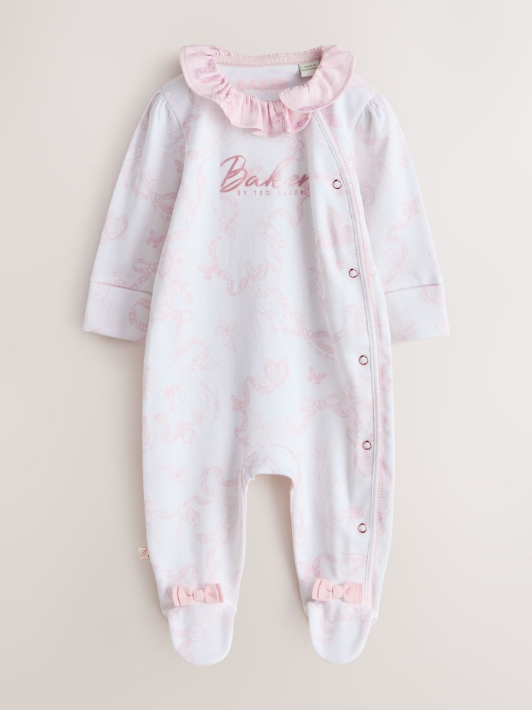 Baker by Ted Baker Pink Layette Sleepsuits 3 Pack