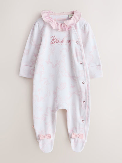 Baker by Ted Baker Pink Layette Sleepsuits 3 Pack