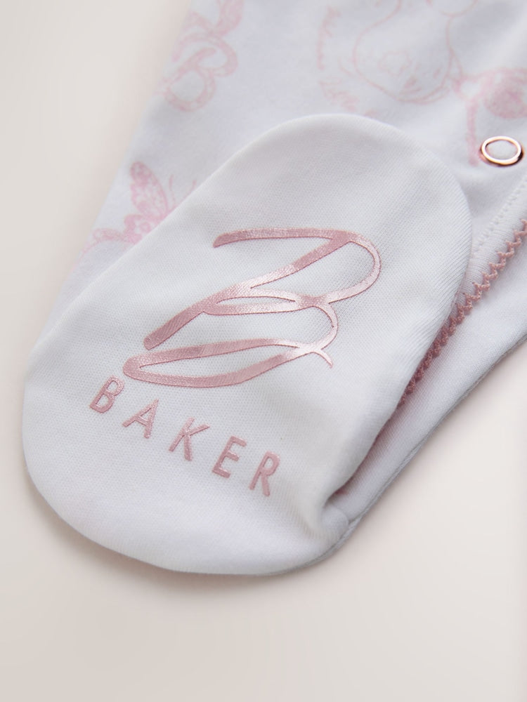 Baker by Ted Baker Pink Layette Sleepsuits 3 Pack