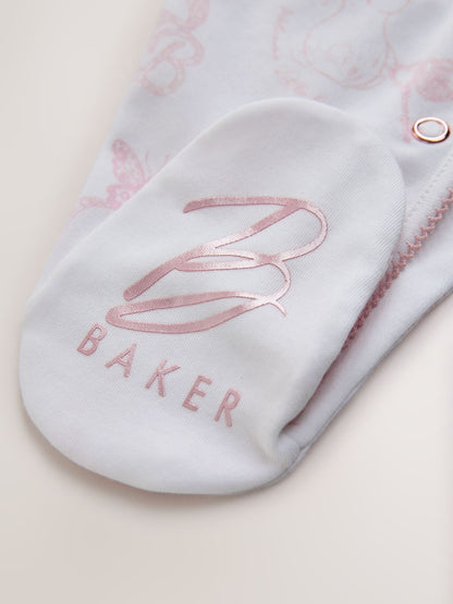 Baker by Ted Baker Pink Layette Sleepsuits 3 Pack