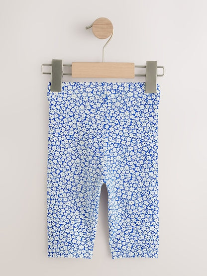 Blue Ditsy Floral Cropped Leggings (3mths-7yrs) - Size 3-6 Months (62-68cm)