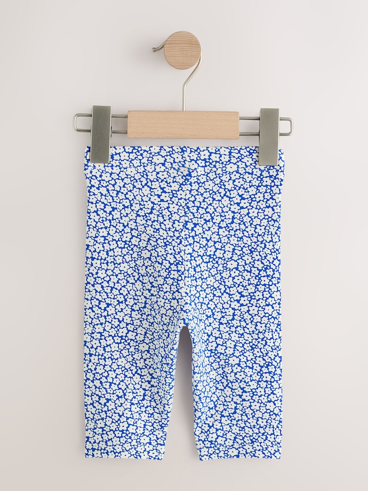Blue Ditsy Floral Cropped Leggings (3mths-7yrs) - Size 3-6 Months (62-68cm)