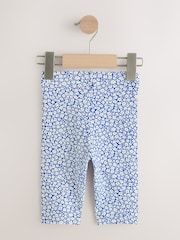 Blue Ditsy Floral Cropped Leggings (3mths-7yrs) - Size 3-6 Months (62-68cm)