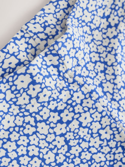 Blue Ditsy Floral Cropped Leggings (3mths-7yrs) - Size 3-6 Months (62-68cm)