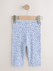Blue Ditsy Floral Cropped Leggings (3mths-7yrs) - Size 3-6 Months (62-68cm)