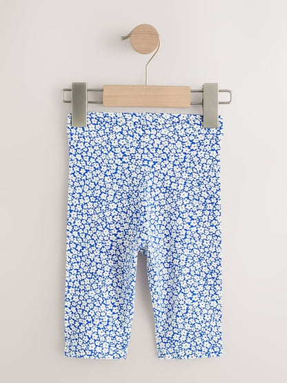 Blue Ditsy Floral Cropped Leggings (3mths-7yrs) - Size 3-6 Months (62-68cm)