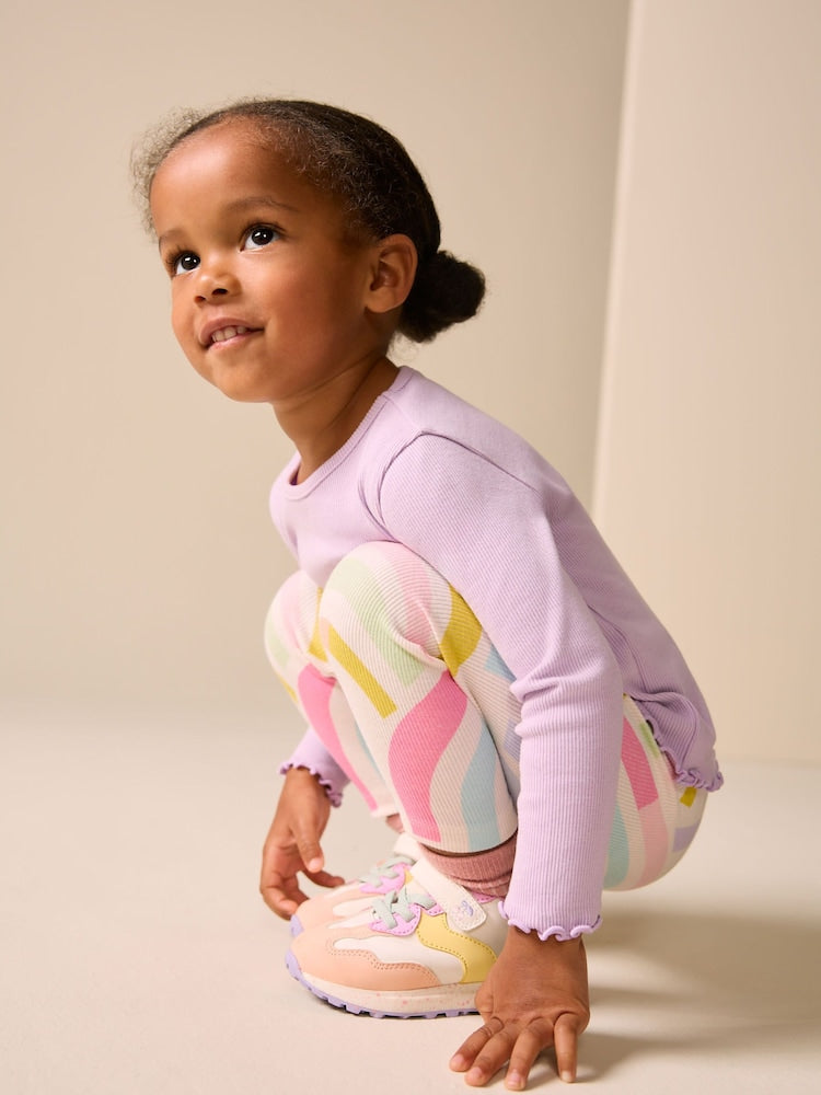 Ecru White Ribbed Leggings (3mths-7yrs)