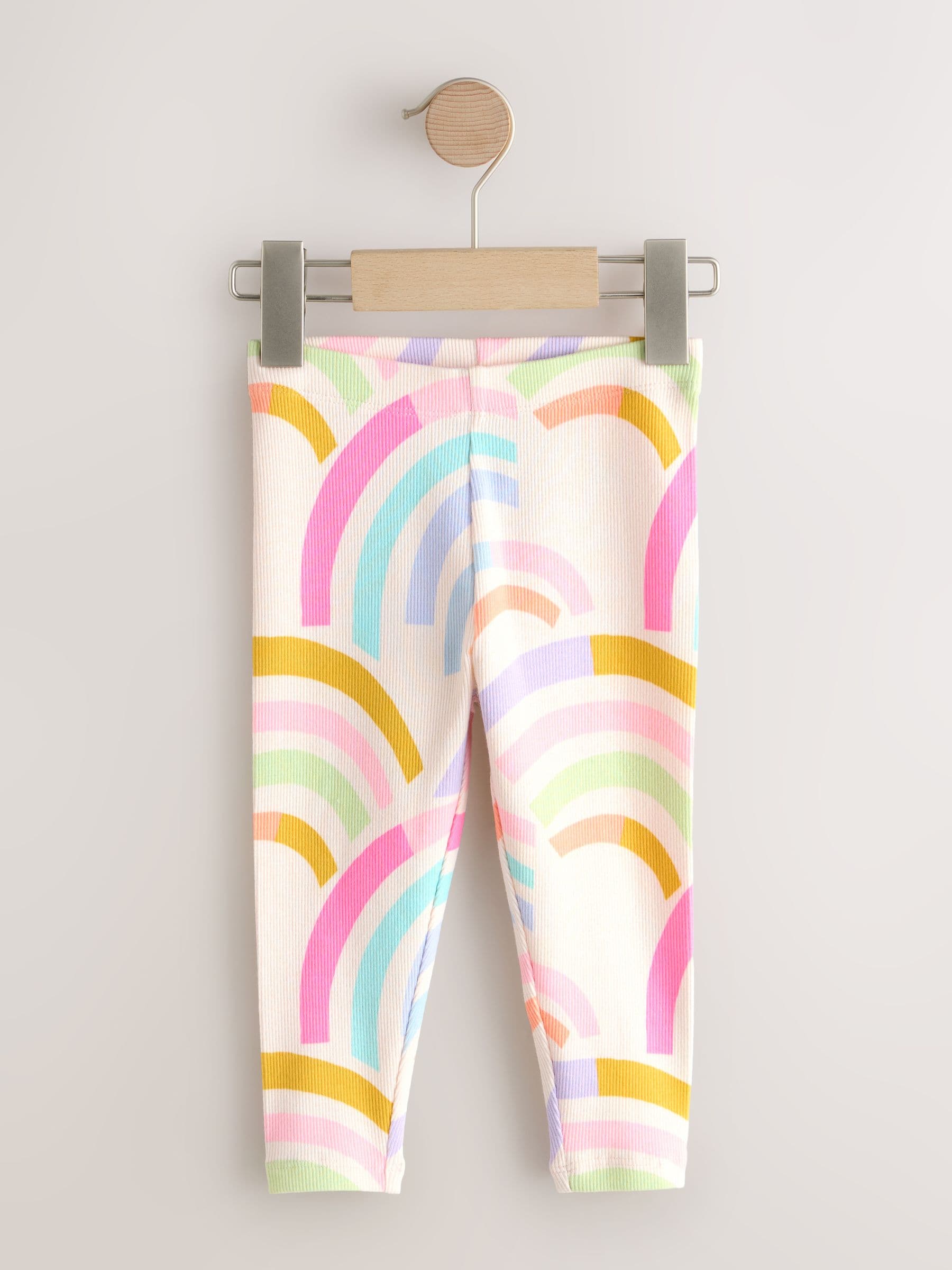 Ecru White Ribbed Leggings (3mths-7yrs) - Size 3-6 Months (62-68cm)
