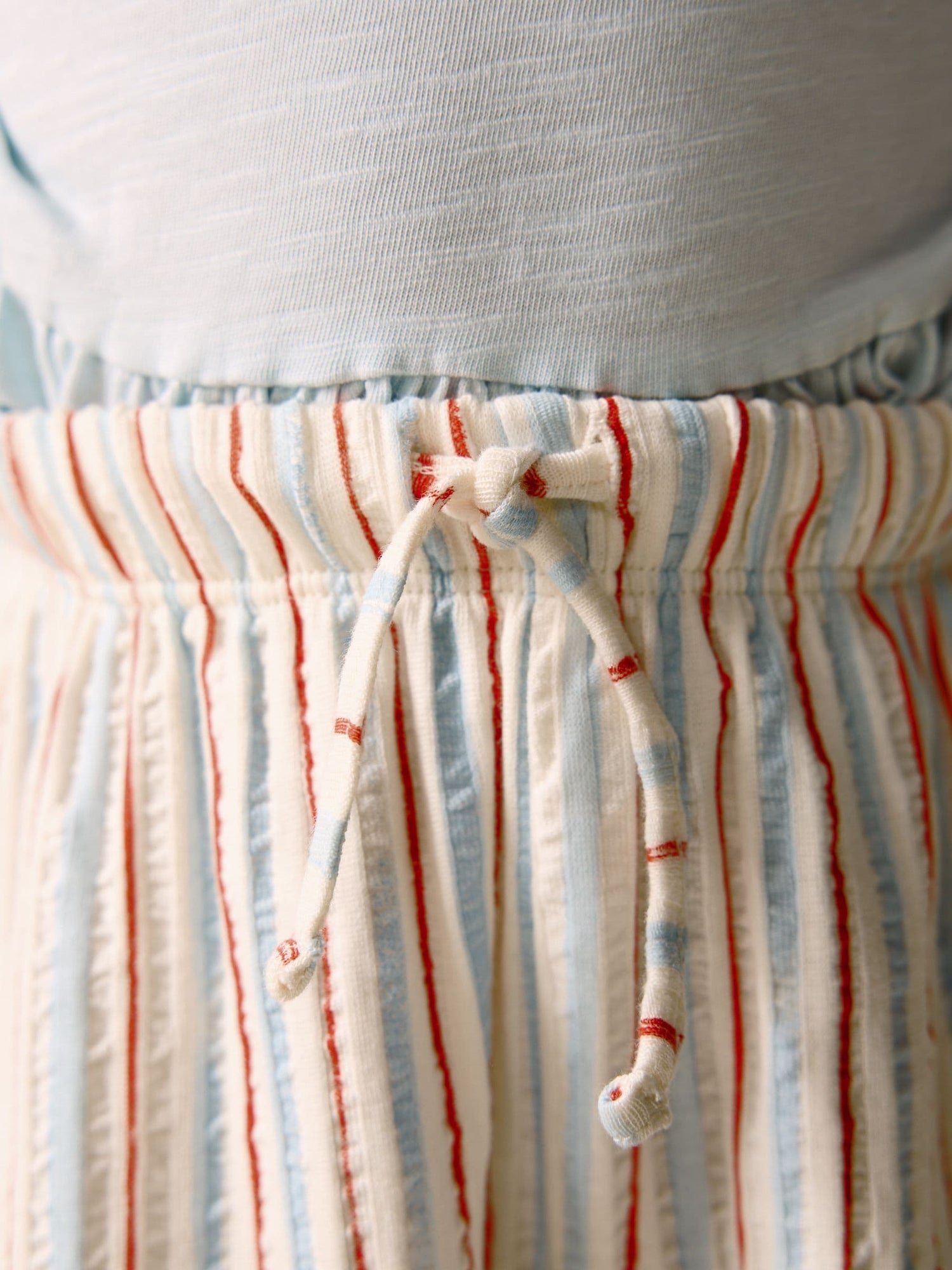 Ecru Red &amp; Blue Stripe Wide Leg Trousers (3mths-7yrs) - Size 3-6 Months (62-68cm)