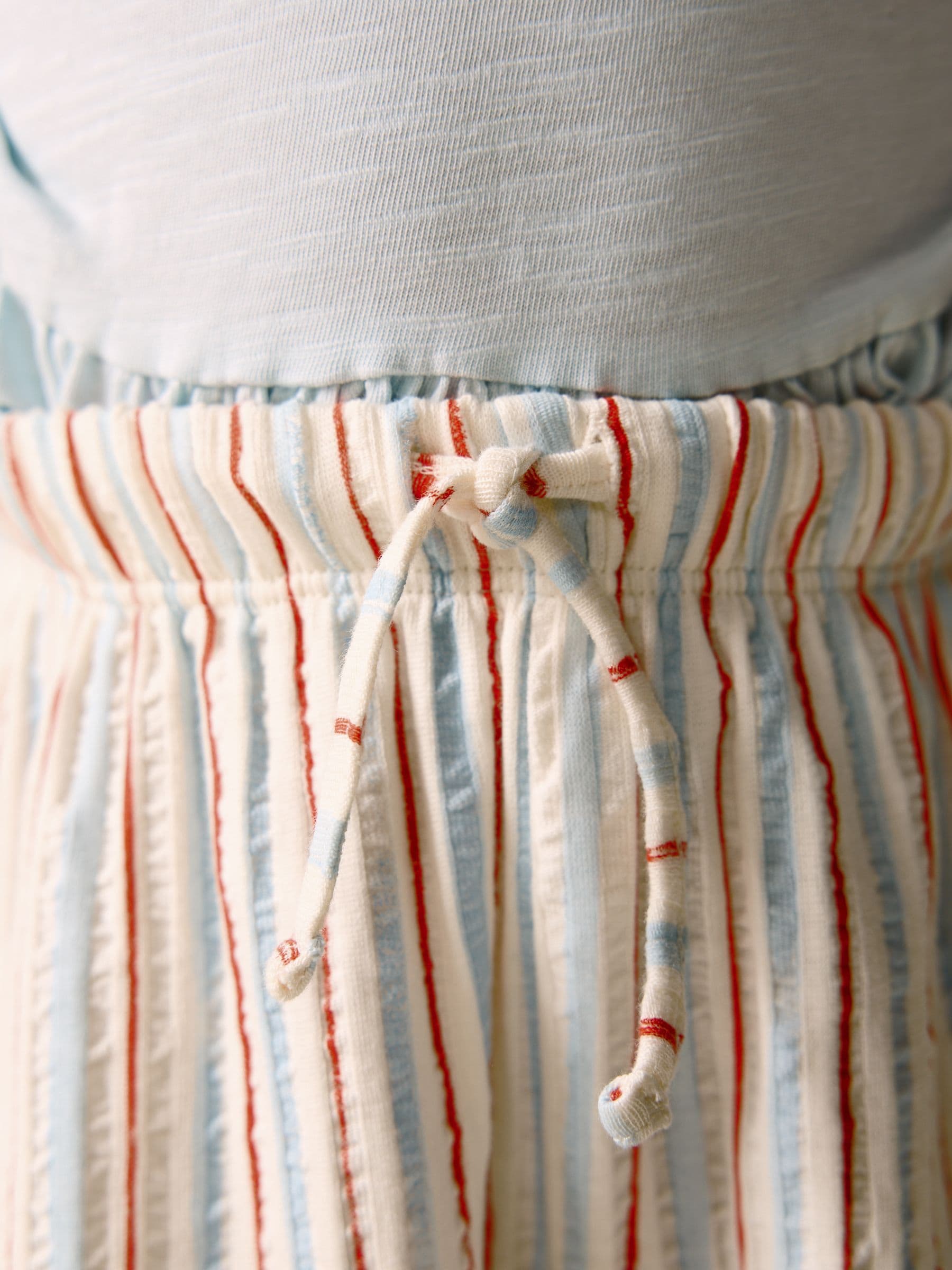 Ecru Red &amp; Blue Stripe Wide Leg Trousers (3mths-7yrs) - Size 3-6 Months (62-68cm)