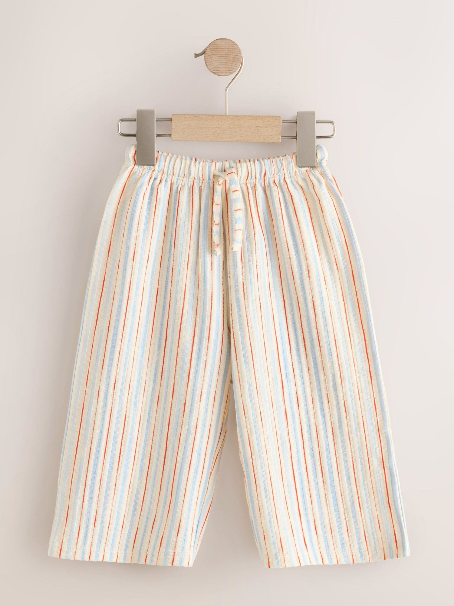 Ecru Red &amp; Blue Stripe Wide Leg Trousers (3mths-7yrs) - Size 3-6 Months (62-68cm)