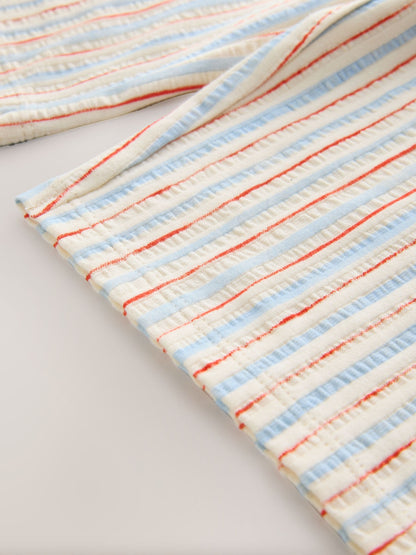 Ecru Red &amp; Blue Stripe Wide Leg Trousers (3mths-7yrs) - Size 3-6 Months (62-68cm)