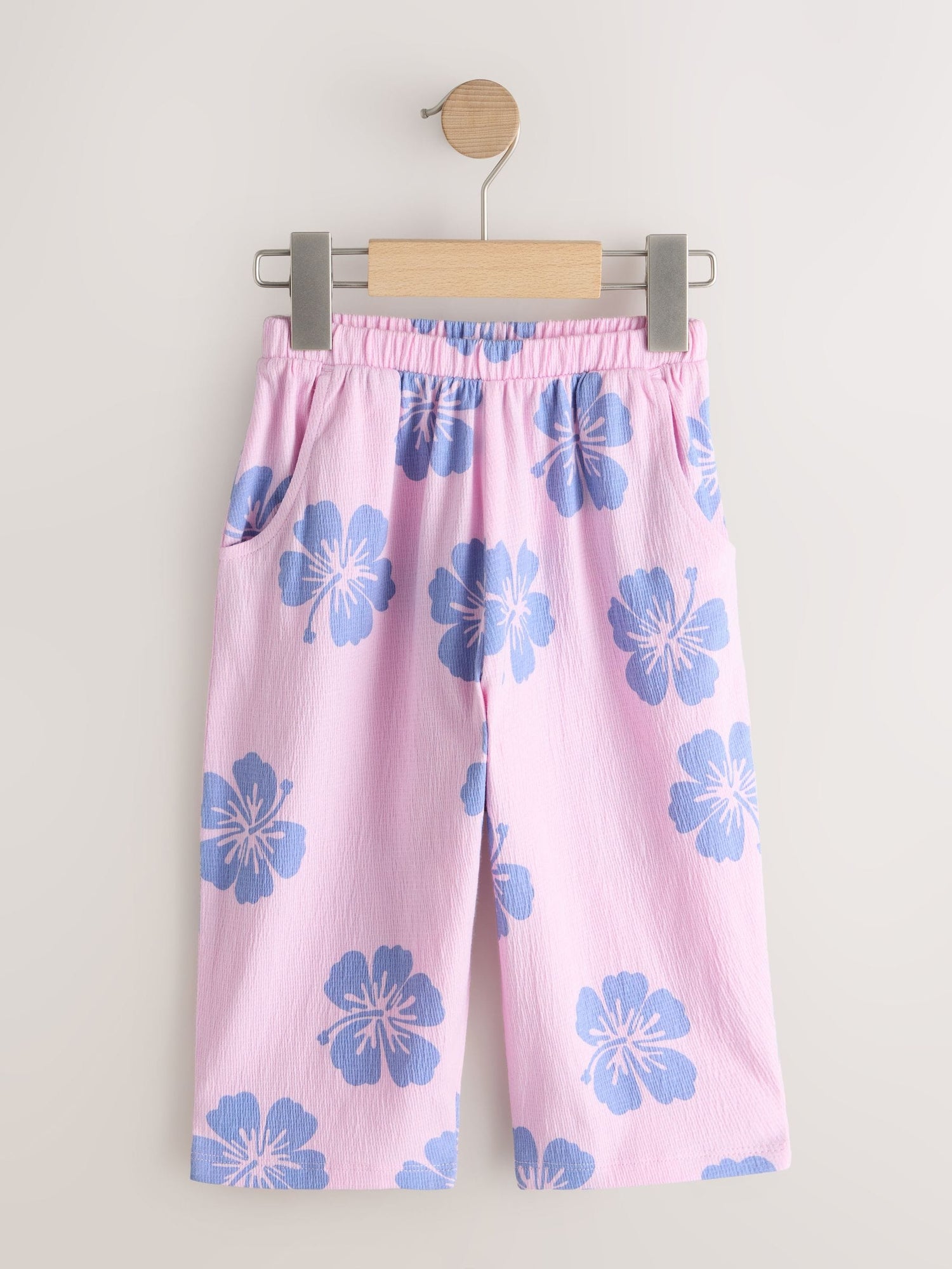 Lilac Purple Flower Barrel Leg Trousers (3mths-7yrs) - Size 3-6 Months (62-68cm)