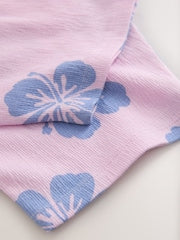 Lilac Purple Flower Barrel Leg Trousers (3mths-7yrs) - Size 3-6 Months (62-68cm)