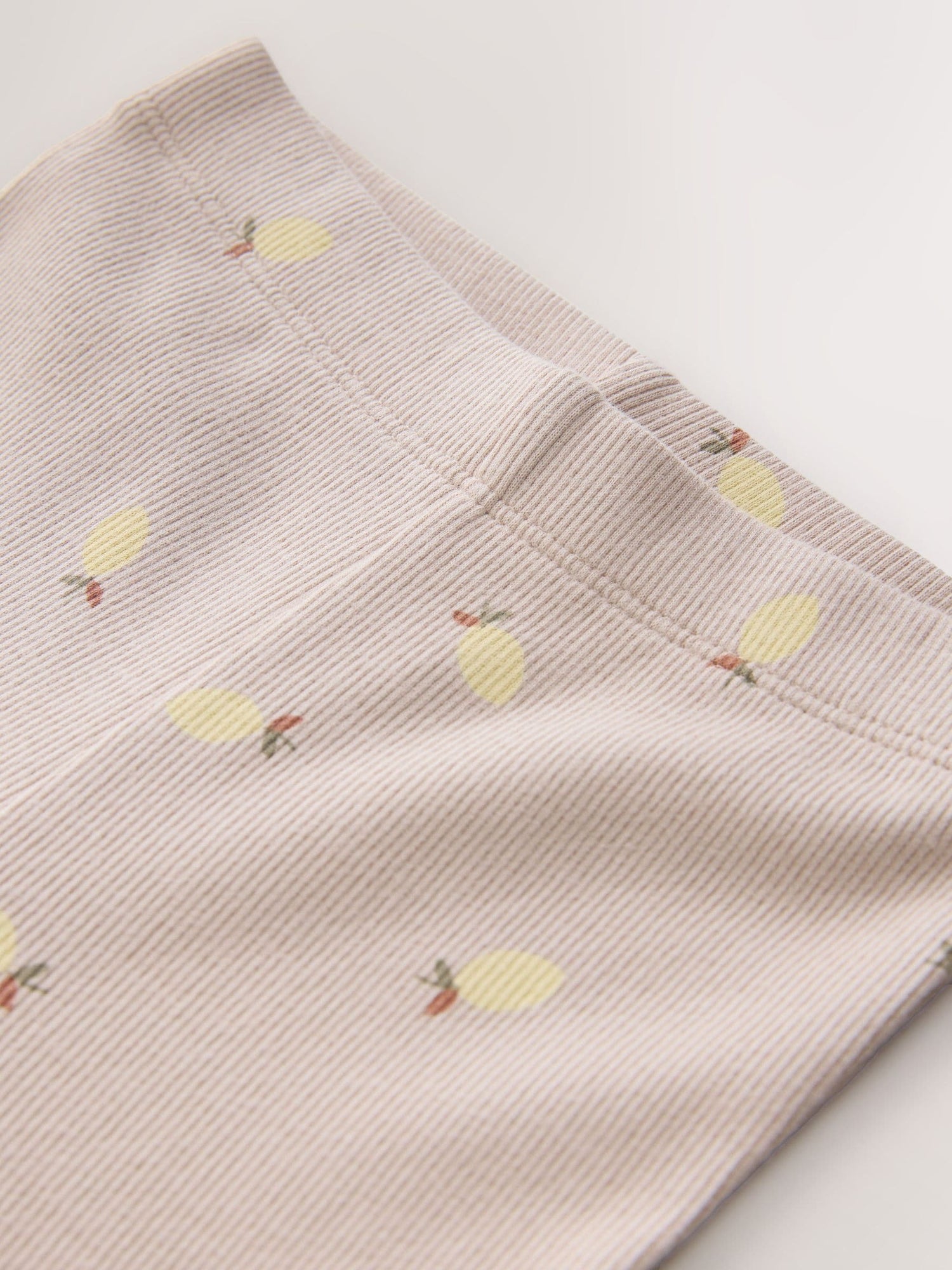 Neutral Lemon Print Rib Flare Leggings (3mths-7yrs) - Size 3-6 Months (62-68cm)