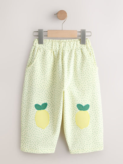 Yellow Lemons Embellished Barrel Trousers (3mths-7yrs) - Size 3-6 Months (62-68cm)