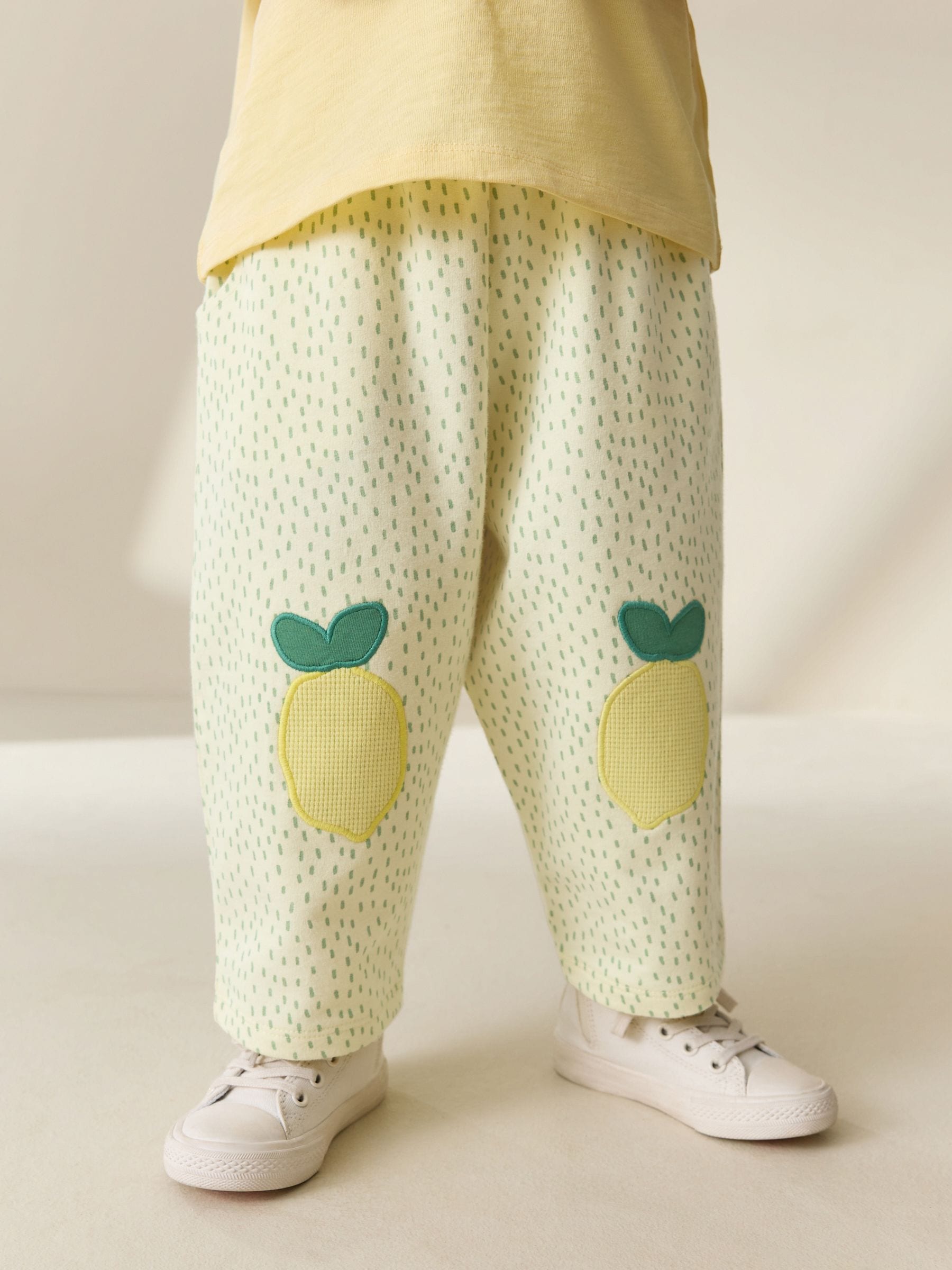 Yellow Lemons Embellished Barrel Trousers (3mths-7yrs) - Size 3-6 Months (62-68cm) - Option 1