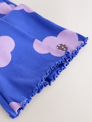 Blue Flower Rib Flare Leggings (3mths-7yrs) - Size 3-6 Months (62-68cm)