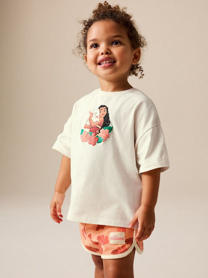 Coral/Ecru Disney Moana Short Sleeve Top and Shorts Set (3mths-7yrs)
