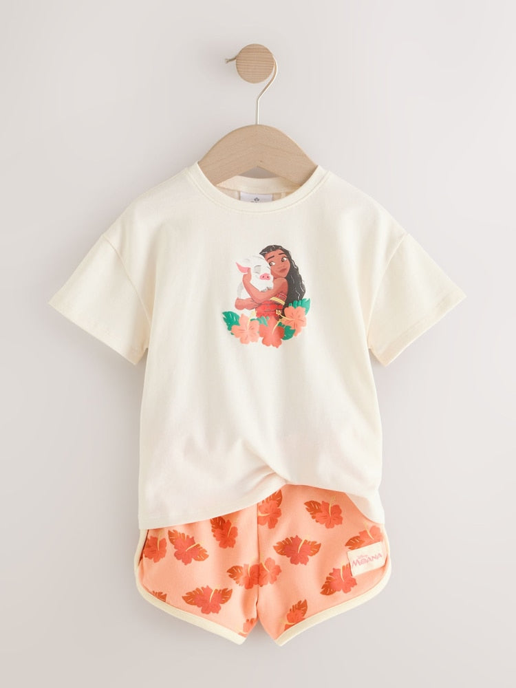 Coral/Ecru Disney Moana Short Sleeve Top and Shorts Set (3mths-7yrs)