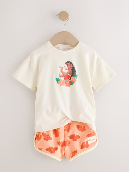 Coral/Ecru Disney Moana Short Sleeve Top and Shorts Set (3mths-7yrs)