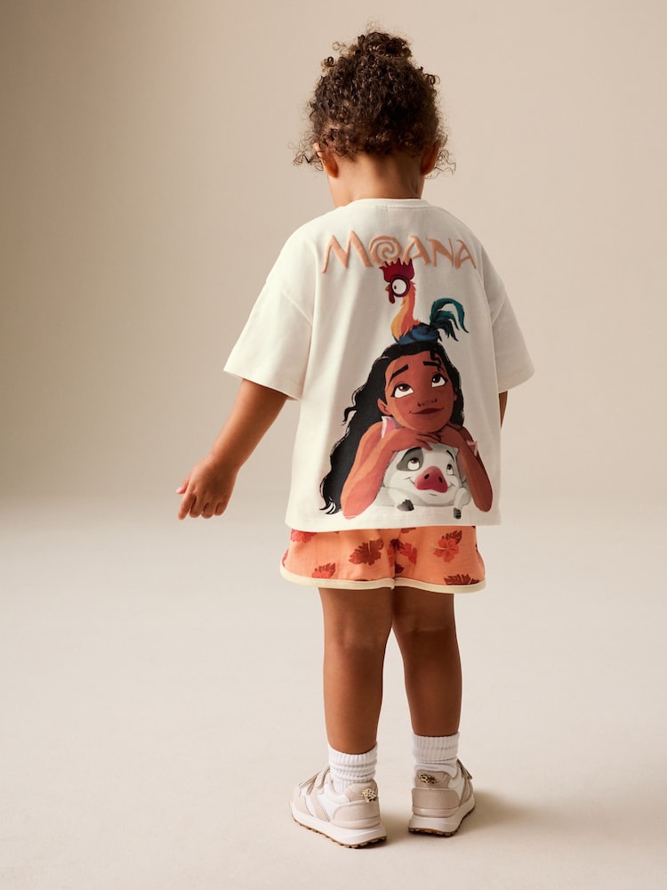 Coral/Ecru Disney Moana Short Sleeve Top and Shorts Set (3mths-7yrs)