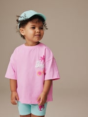Pink Barbie Short Sleeve T-Shirt and Cycle Shorts Set (3mths-7yrs) - Size 3-6 Months (62-68cm)