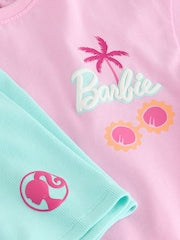 Pink Barbie Short Sleeve T-Shirt and Cycle Shorts Set (3mths-7yrs) - Size 3-6 Months (62-68cm)