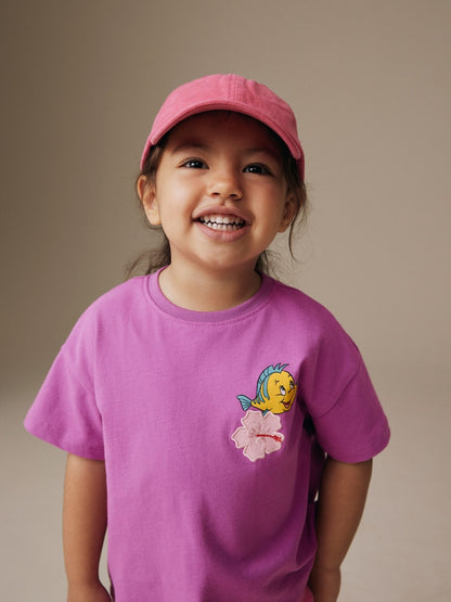 Purple Disney Little Mermaid Short Sleeve T-Shirt and Rib Cycle Shorts Set (3mths-7yrs)