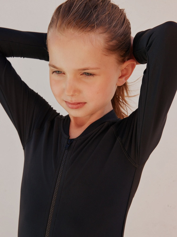 Black Long Sleeve Sunsafe Swimsuit (3mths-16yrs) - Size 3 Years (98cm)