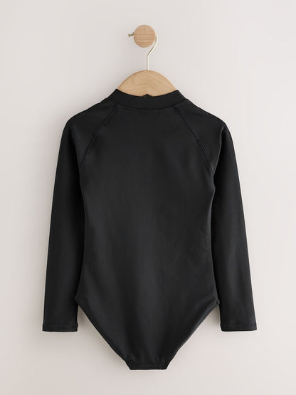 Black Long Sleeve Sunsafe Swimsuit (3mths-16yrs) - Size 3 Years (98cm)