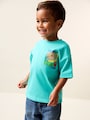 Aqua Blue Animal Short Sleeve Back Print T-Shirt (3mths-7yrs) - Size 3-6 Months (62-68cm)