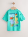 Aqua Blue Animal Short Sleeve Back Print T-Shirt (3mths-7yrs) - Size 3-6 Months (62-68cm)