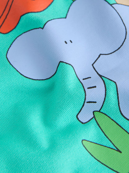 Aqua Blue Animal Short Sleeve Back Print T-Shirt (3mths-7yrs) - Size 3-6 Months (62-68cm)