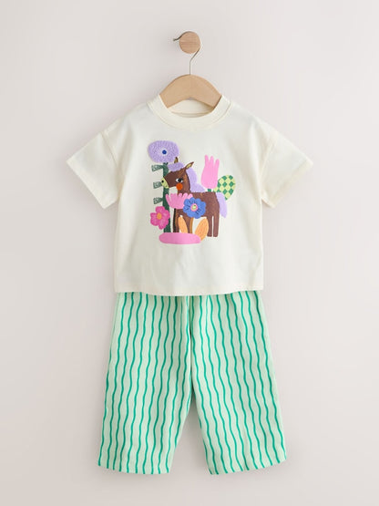 Purple/Green Top &amp; Trousers Set 2 Pack (3mths-7yrs)