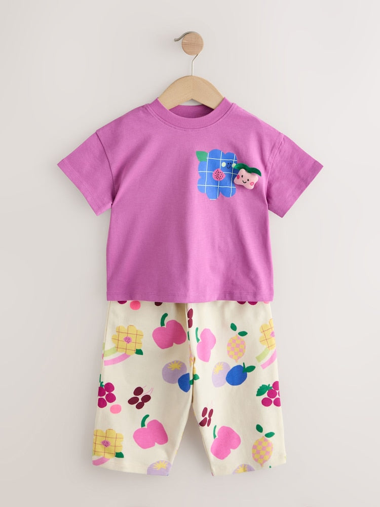 Purple/Green Top &amp; Trousers Set 2 Pack (3mths-7yrs)