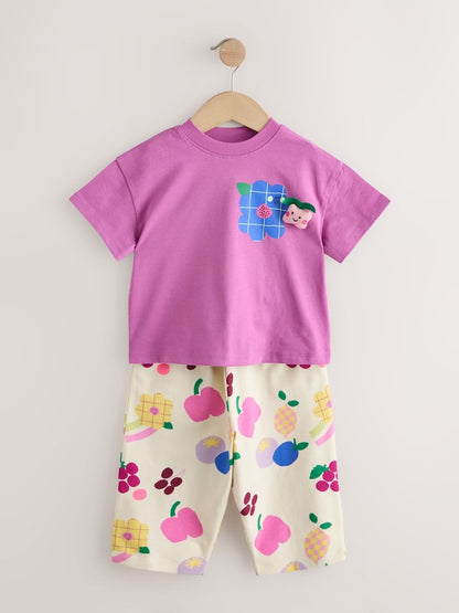 Purple/Green Top &amp; Trousers Set 2 Pack (3mths-7yrs)