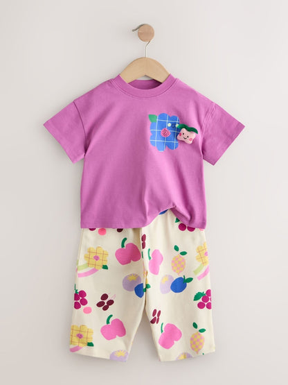 Purple/Green Top &amp; Trousers Set 2 Pack (3mths-7yrs)