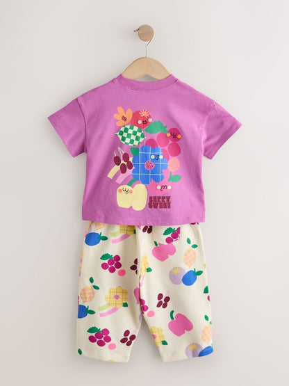 Purple/Green Top &amp; Trousers Set 2 Pack (3mths-7yrs)