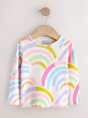 Pastel Rainbow Long Sleeve Rib Tops 5 Pack (3mths-7yrs) - Size 3-6 Months (62-68cm)