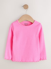 Pastel Rainbow Long Sleeve Rib Tops 5 Pack (3mths-7yrs) - Size 3-6 Months (62-68cm)