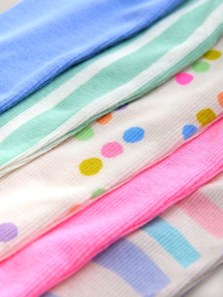 Pastel Rainbow Long Sleeve Ribbed Tops 5 Pack (3mths-7yrs)