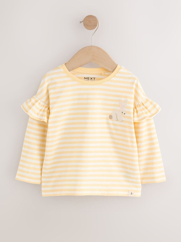 Neutral/Blue Long Sleeve T Shirts 4 Pack (3mths-7yrs)