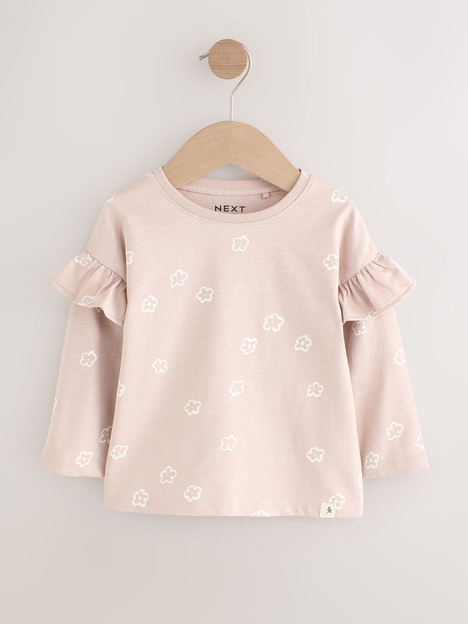 Neutral/Blue Frill Detail Long Sleeve Tops 4 Pack (3mths-7yrs) - Size 3-6 Months (62-68cm)