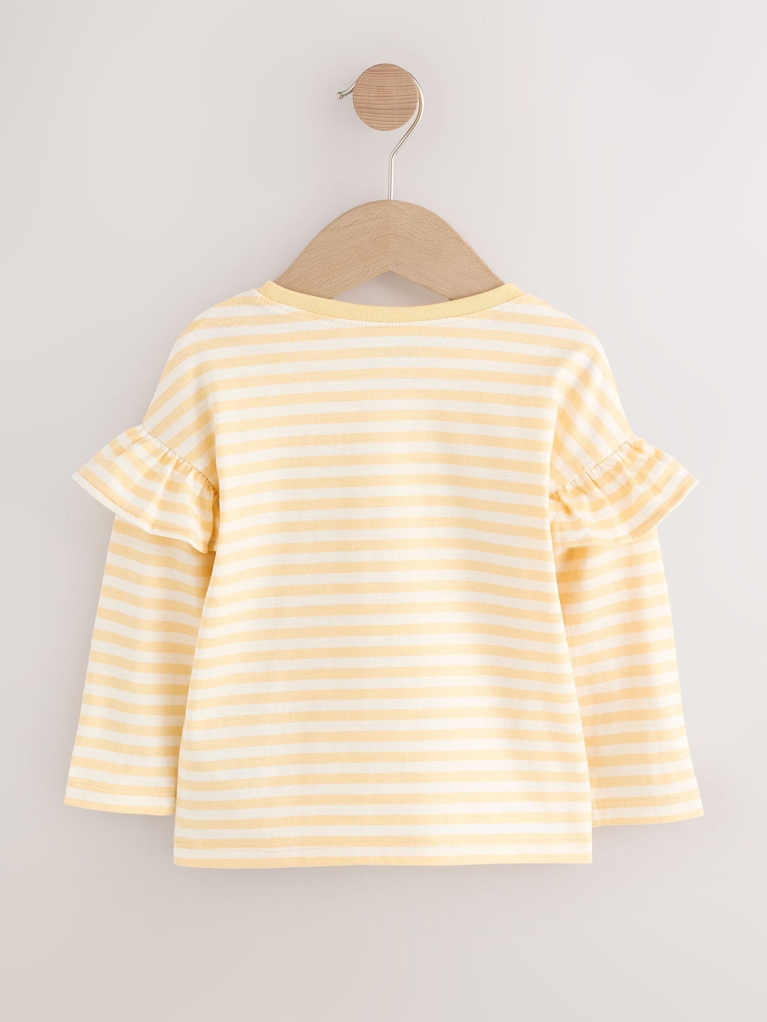 Neutral/Blue Frill Detail Long Sleeve Tops 4 Pack (3mths-7yrs) - Size 3-6 Months (62-68cm)
